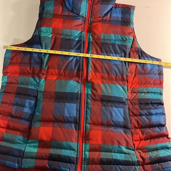 Lands' End Red/Blue Plaid 600 Down Insulated FullZip Puffer Vest Women’s Large - Picture 7 of 11